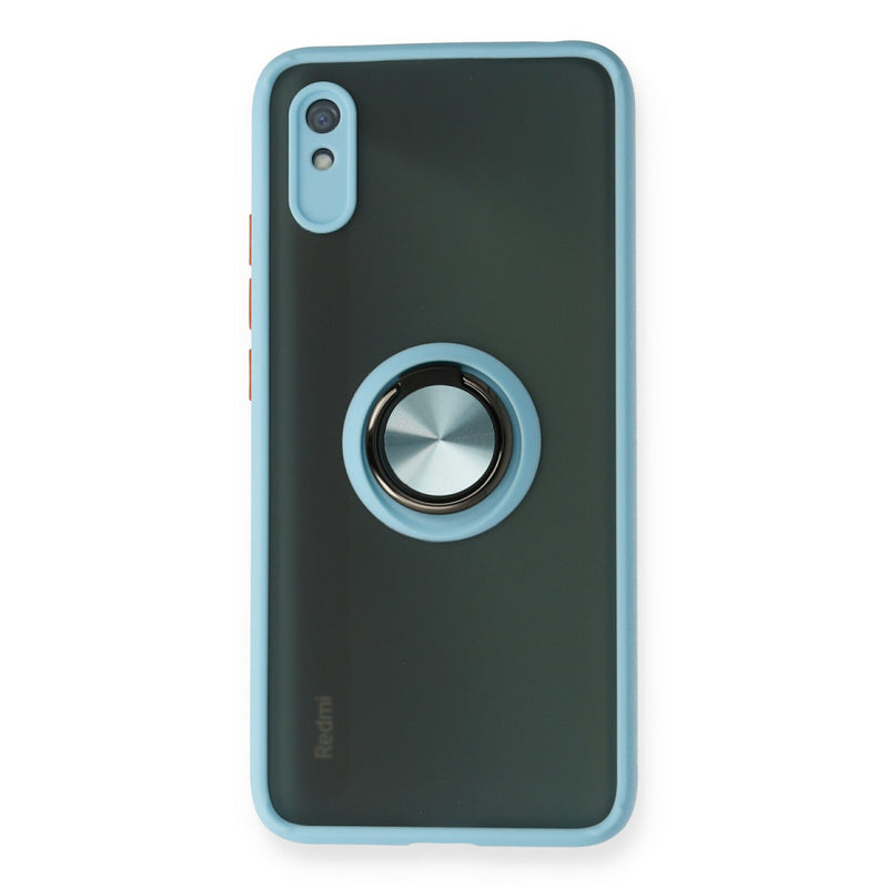 Redmi 9A Kılıf Montreal Yüzüklü Silikon Kapak - Buz Mavi
