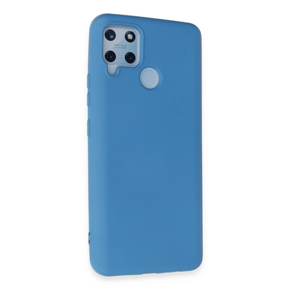 Realme C15 Kılıf Nano içi Kadife Silikon - Mavi