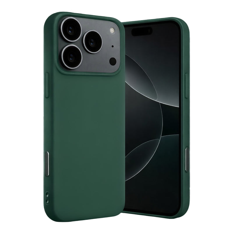 iPhone 17 Pro Max Nano içi Kadife Silikon - Koyu Yeşil