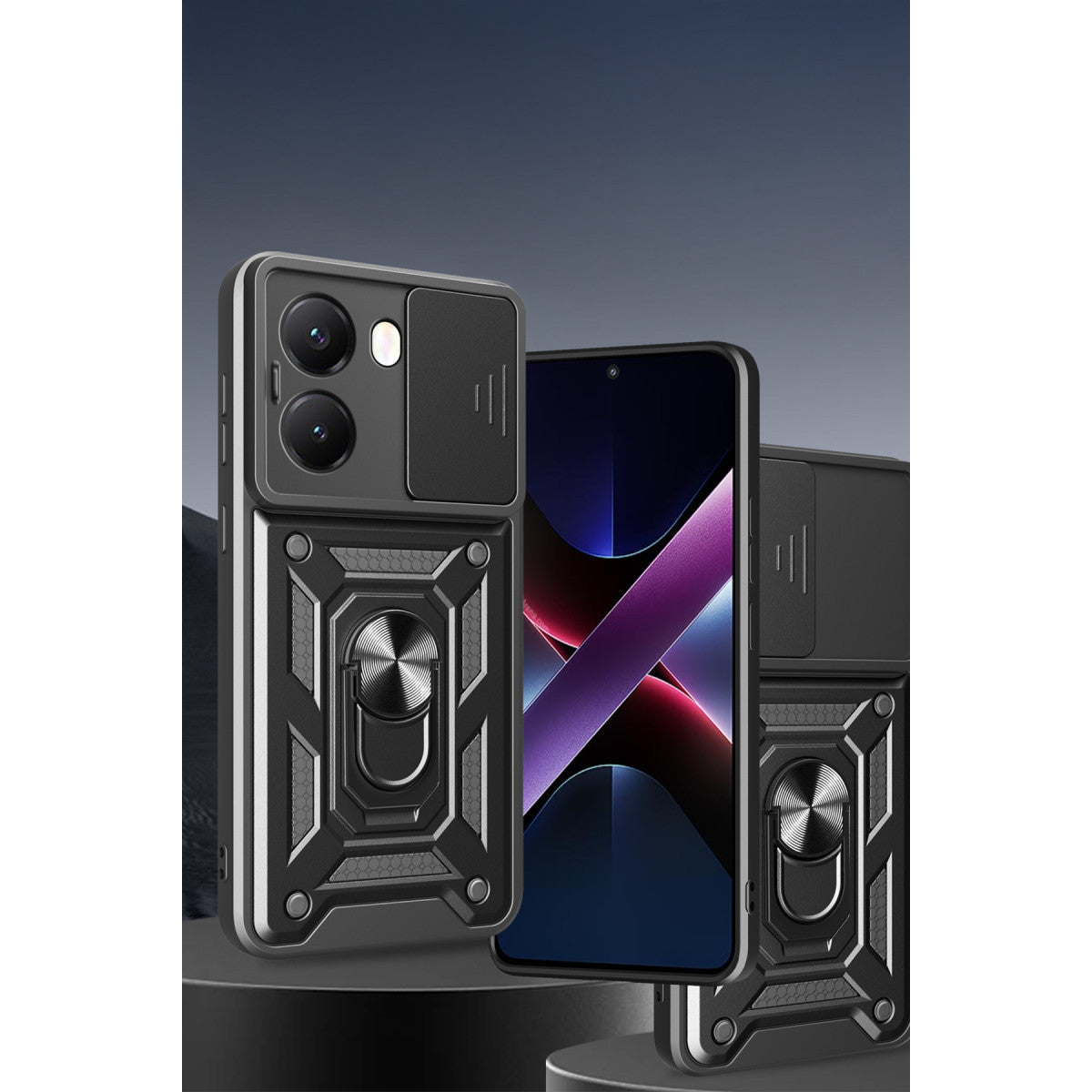 Poco X7 Pro Kılıf Pars Lens Yüzüklü Silikon - Lacivert