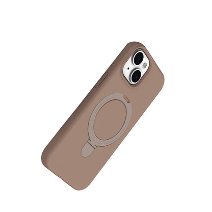 iPhone 15 Plus Regal Magsafe Standlı Kapak - Çöl Titanyum