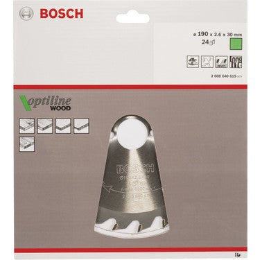 Ahşap İçin Daire Testere Bıçağı 190 mm x 30 mm 24 Diş