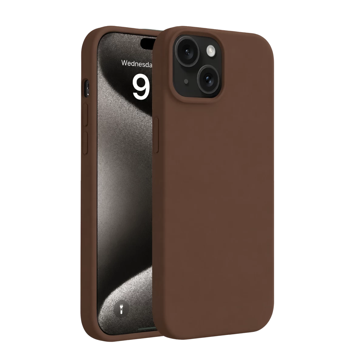 iPhone 15 Kılıf First Silikon - Kahverengi