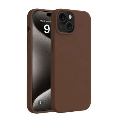 iPhone 15 Kılıf First Silikon - Kahverengi