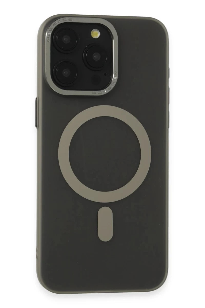 iPhone 15 Pro Max Kılıf Lodos Magneticsafe Mat Kapak - Titan Gri
