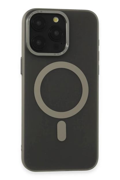 iPhone 15 Pro Max Kılıf Lodos Magneticsafe Mat Kapak - Titan Gri