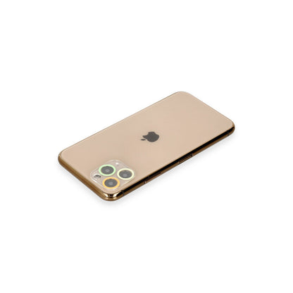 iPhone 11 Pro Renkli Kamera Lens Koruma Cam - Pembe-Mavi