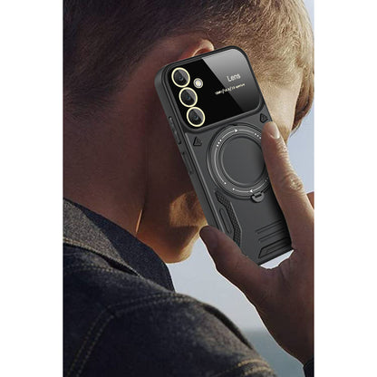 Galaxy A05S Kılıf Joy Lens Standlı Kapak - Koyu Yeşil