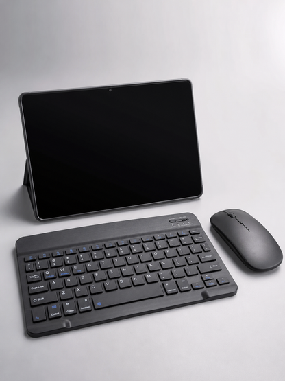 SIM Kartlı Android Tablet Bluetooth Klavye Kablosuz Mouse Geniş Ekran ve Taşınabilir Kullanım Seti
