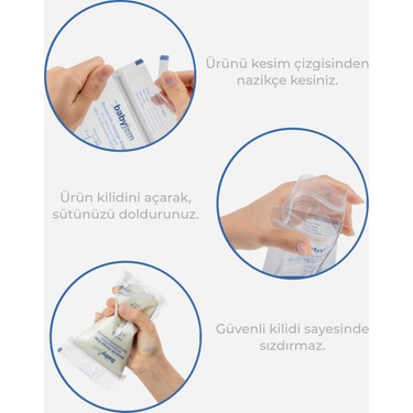 Ultra Koruyucu Süt Saklama Poşetleri, 25 Adet BPA İçermeyen Pratik Kullanım