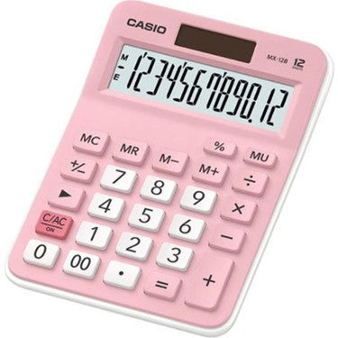 12 Haneli Masa Üstü Hesap Makinesi, Pembe Renk