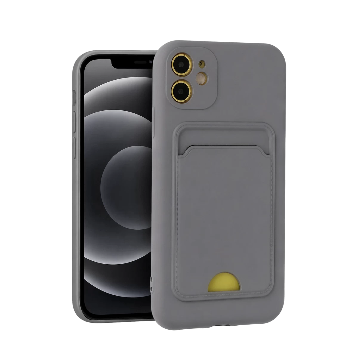 iPhone 11 Kılıf Kelvin Kartvizitli Silikon - Gri