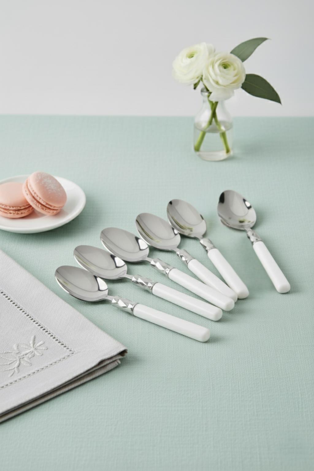 6?lı Paslanmaz Çelik Soft Beyaz Yemek Kaşığı Seti
