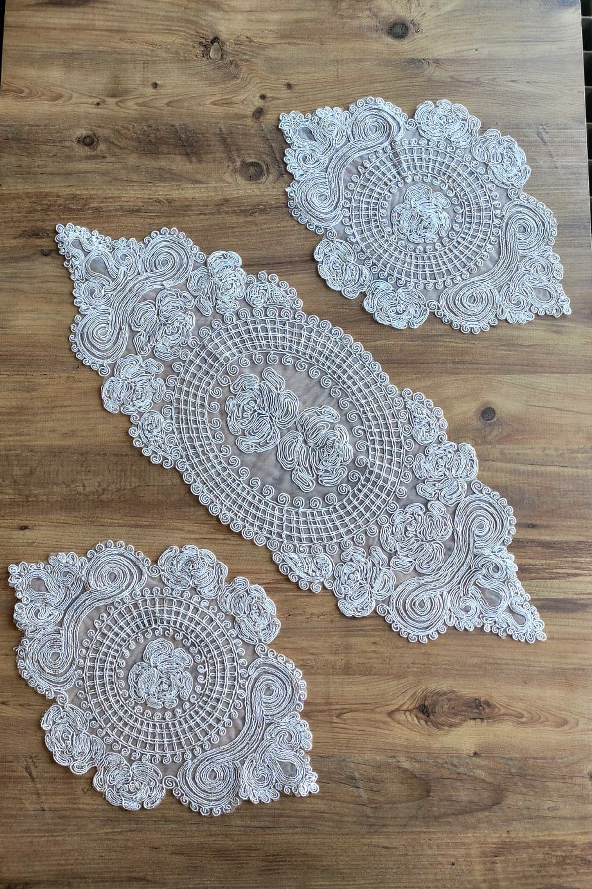 Salon Takımı, Yatak Odası 3 Parça Sehpa Örtüsü, Masa Örtüsü 3 Parça Oda Takımı