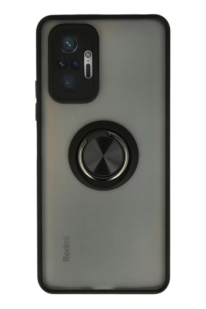 Redmi Note 10 Pro Kılıf Montreal Yüzüklü Silikon Kapak - Siyah