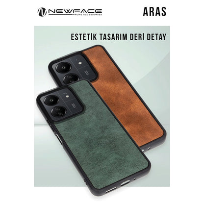 Redmi Note 14 4G Kılıf Aras Deri Kapak - Kırmızı