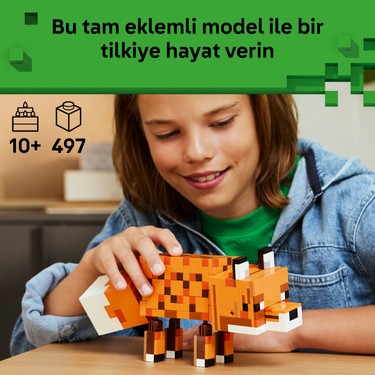 Minecraft Tilki Yapım Seti, 10 Yaş ve Üzeri için Dekoratif