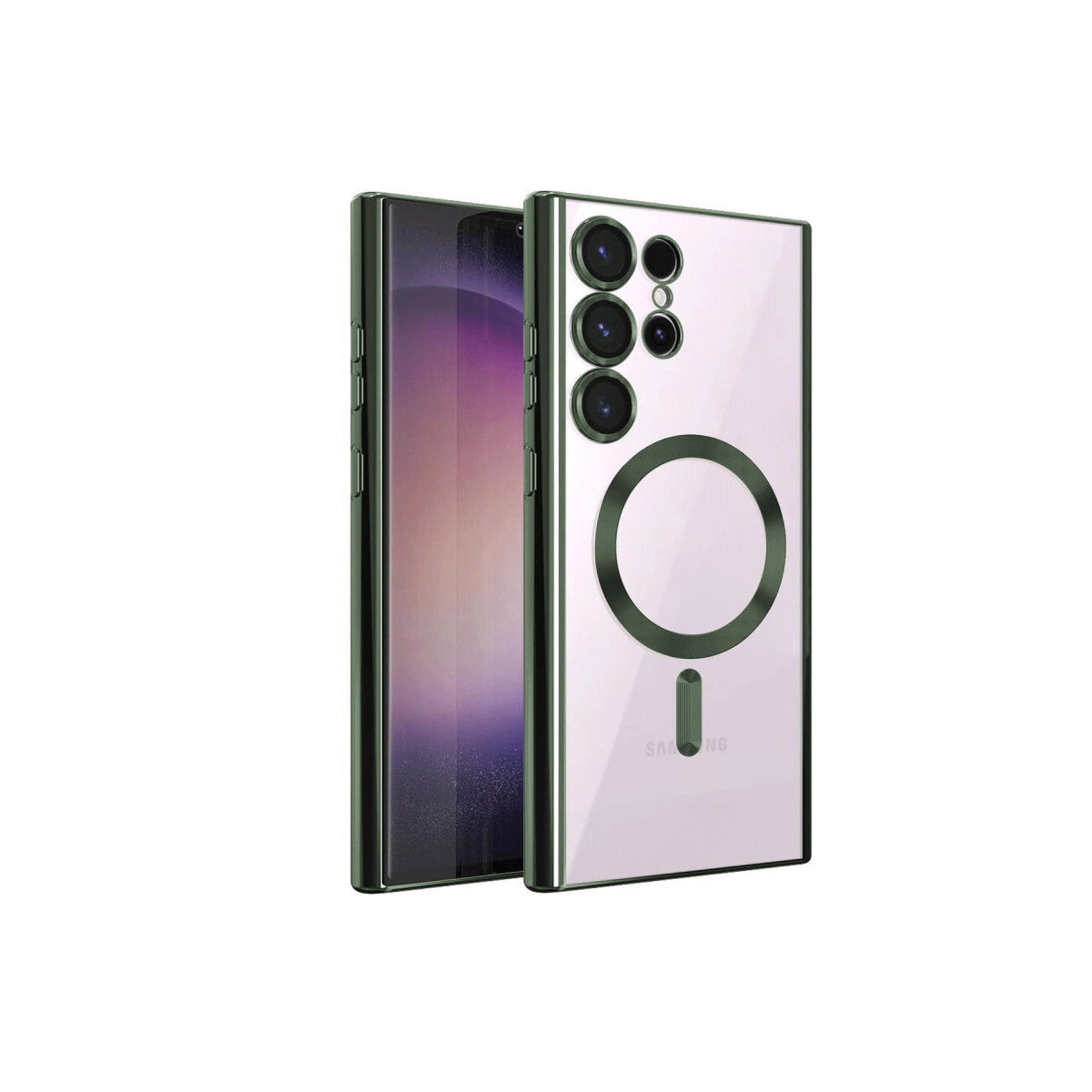 Galaxy S23 Ultra Kılıf Kross Magneticsafe Kapak - Koyu Yeşil