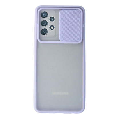Galaxy A72 Kılıf Palm Buzlu Kamera Sürgülü Silikon - Lila