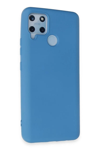 Realme C15 Kılıf Nano içi Kadife Silikon - Mavi