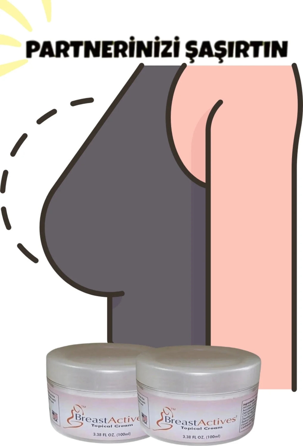 Süper Breast Actives Kadınlara Özel Göğüs Masaj Bakım Kremi 100 ml 2 Adet