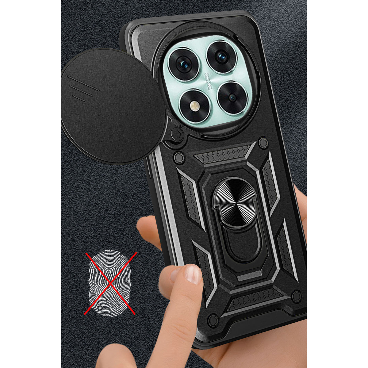 Redmi Note 14 Pro 5G Kılıf Pars Lens Yüzüklü Silikon - Yeşil