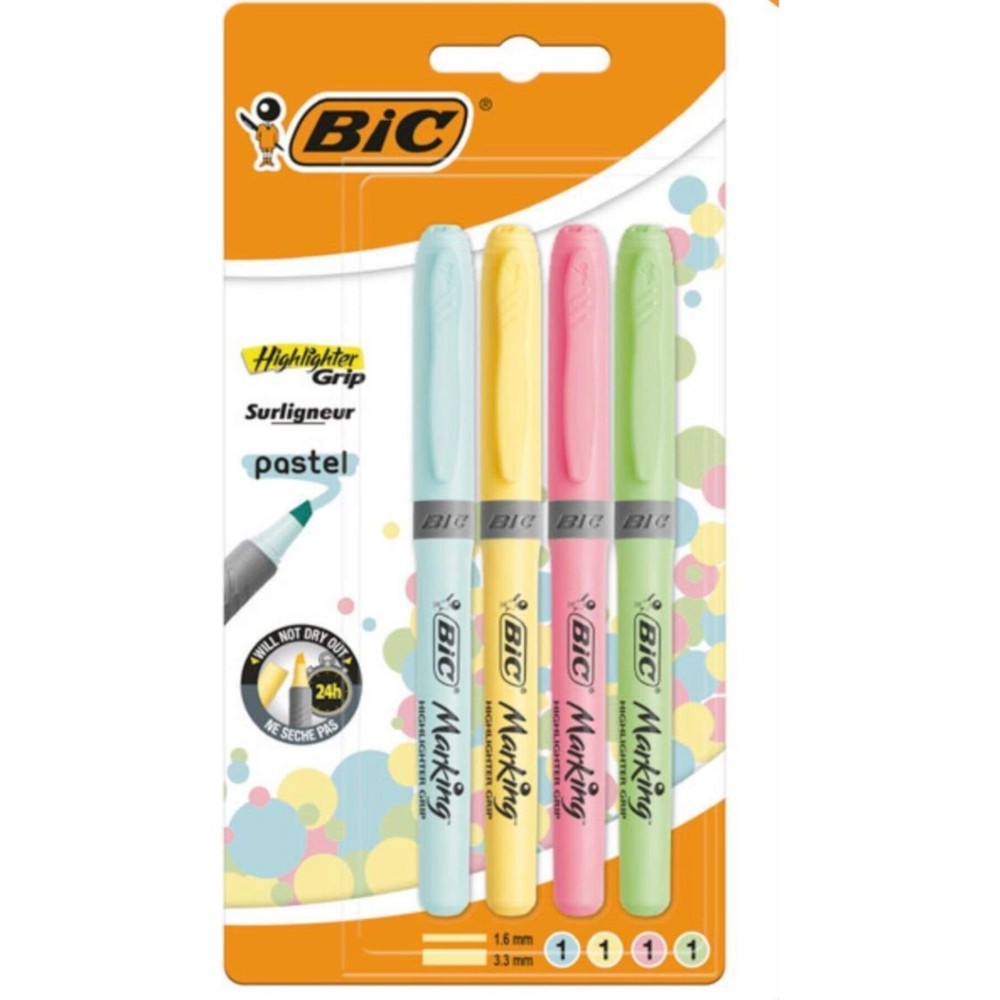 4'lü Grip Pastel Highlighter Seti