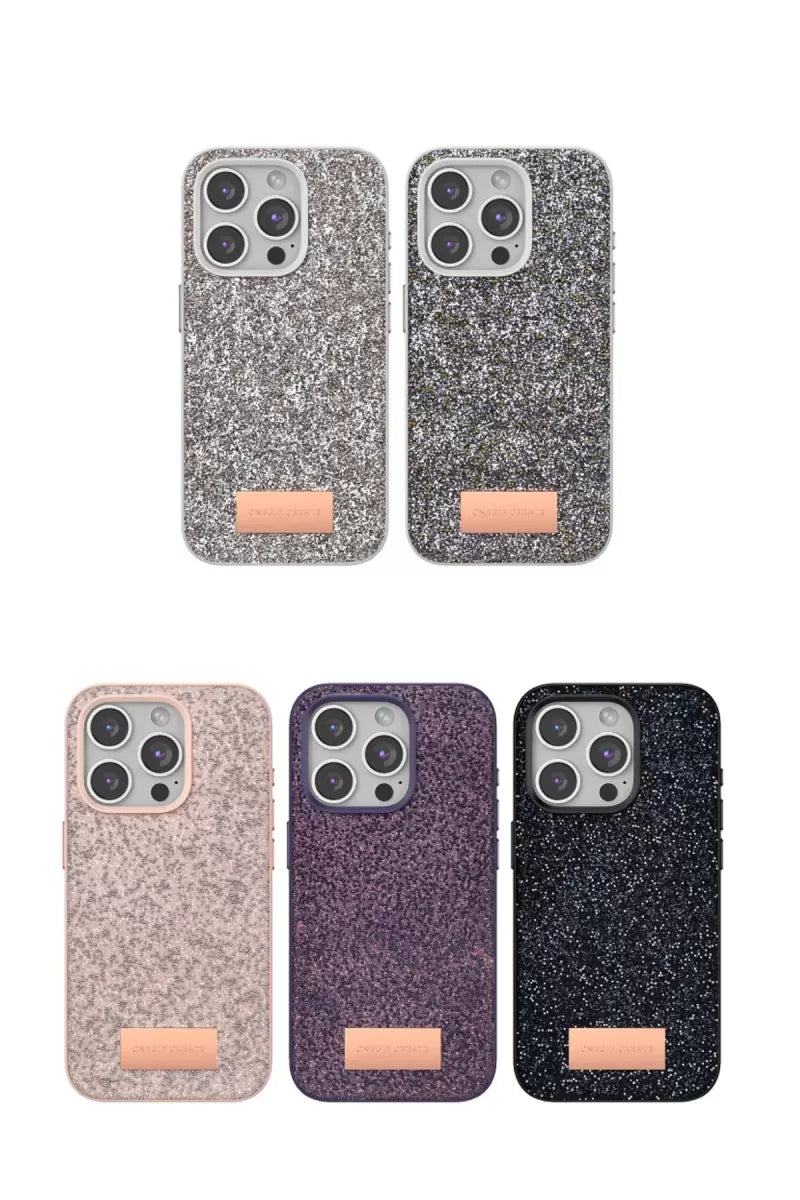 iPhone 14 Pro Bright Simli Kapak - Derin Mor