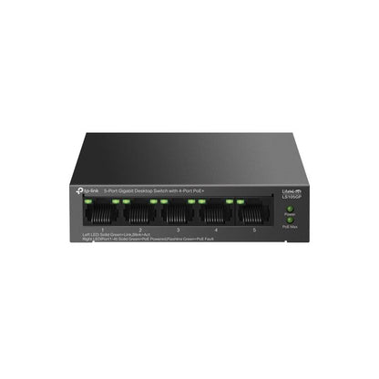 LS105GP 4 PORT GIGABIT + 1 PORT RJ45 UPLINK POE 65W 250 METRE POE MESAFE METAL KASA SWITCH