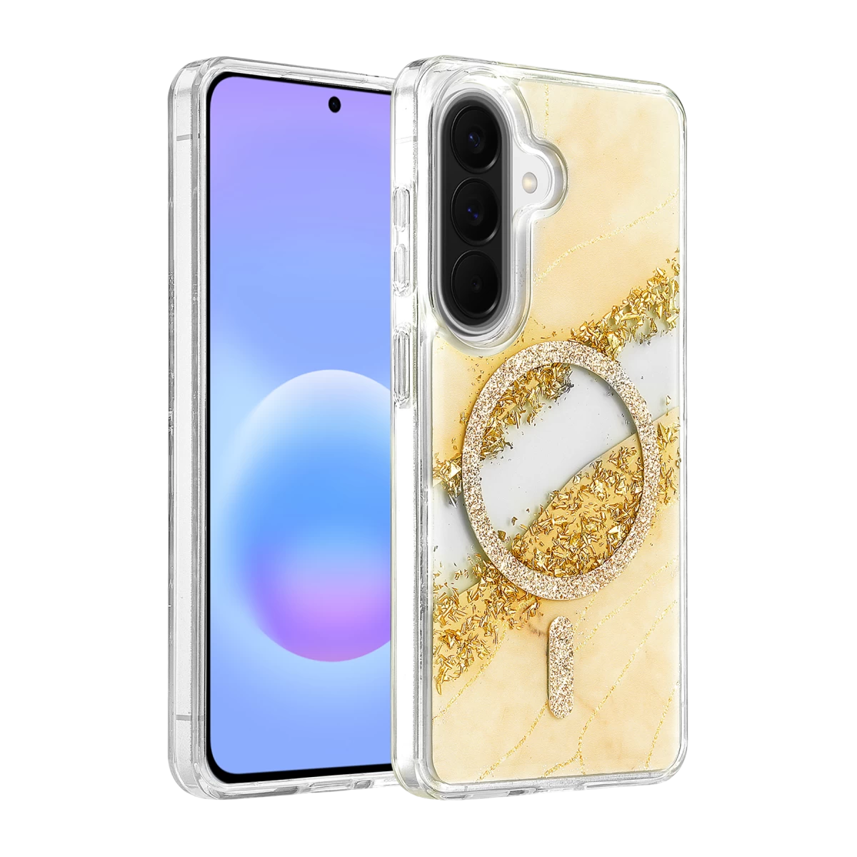 Onegif Galaxy A57 5G Lotus Simli Magsafe Kapak - Gümüş