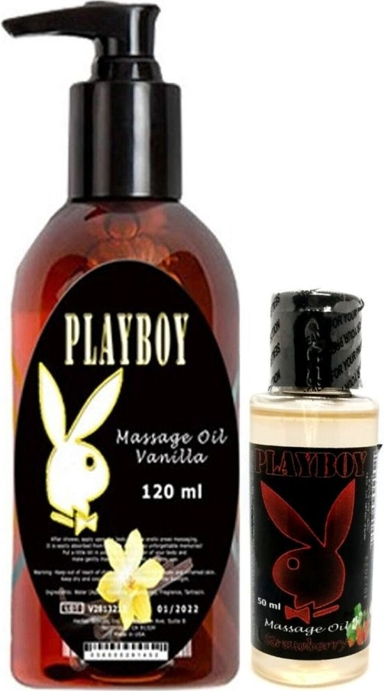 Playboy Aromaterapi Vanilya Massage Oil 120 Ml + Çilek Aromalı Massage Vücut Masaj Yağı 50 Ml