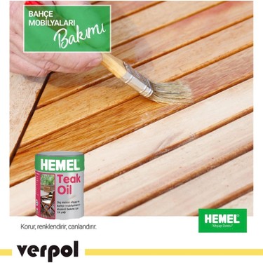 Hemel Teak Oıl 2,5 Lt Dış Mekan Ahşap ve Bahçe Mobilyaları İçin Doğal