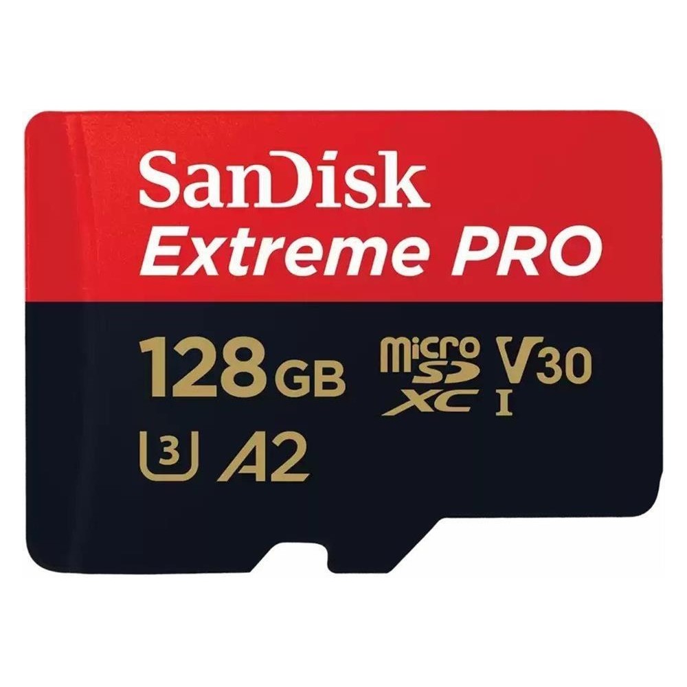 SanDisk Extreme Pro microSD UHS I Card 128GB for 4K on SmartP, Cam Drones 200MB/s R, 90MB/s