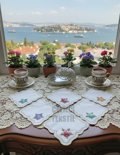 Sunumluk Peçete, Kokteyl Peçetesi, Kahve Yanı Sunumluk, Bardak Altlığı 6 Adet Sunum Peçetesi