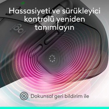 Logitech MX Master 4 Dokunsal Geri Bildirim Özellikli 8000 DPI Optik Sensörlü Sessiz Kablosuz
