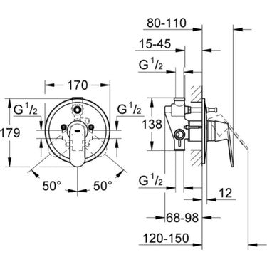 Grohe Eurosmart Cosmopolitan Ankastre Banyo/duş