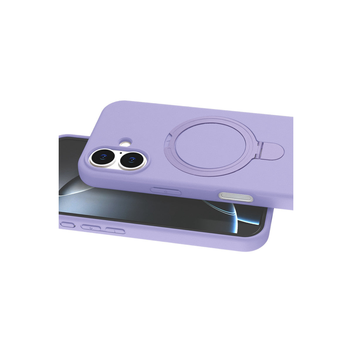 iPhone 16 Plus Regal Magsafe Standlı Kapak - Lila