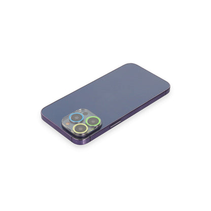 iPhone 12 Pro Max Renkli Kamera Lens Koruma Cam - Yeşil-Sarı