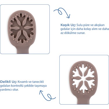 İkili Silikon Kaşık Seti, Bebeğiniz İçin Sağlıklı