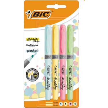 4'lü Grip Pastel Highlighter Seti