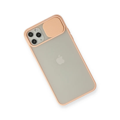 iPhone 11 Pro Max Kılıf Palm Buzlu Kamera Sürgülü Silikon - Pembe