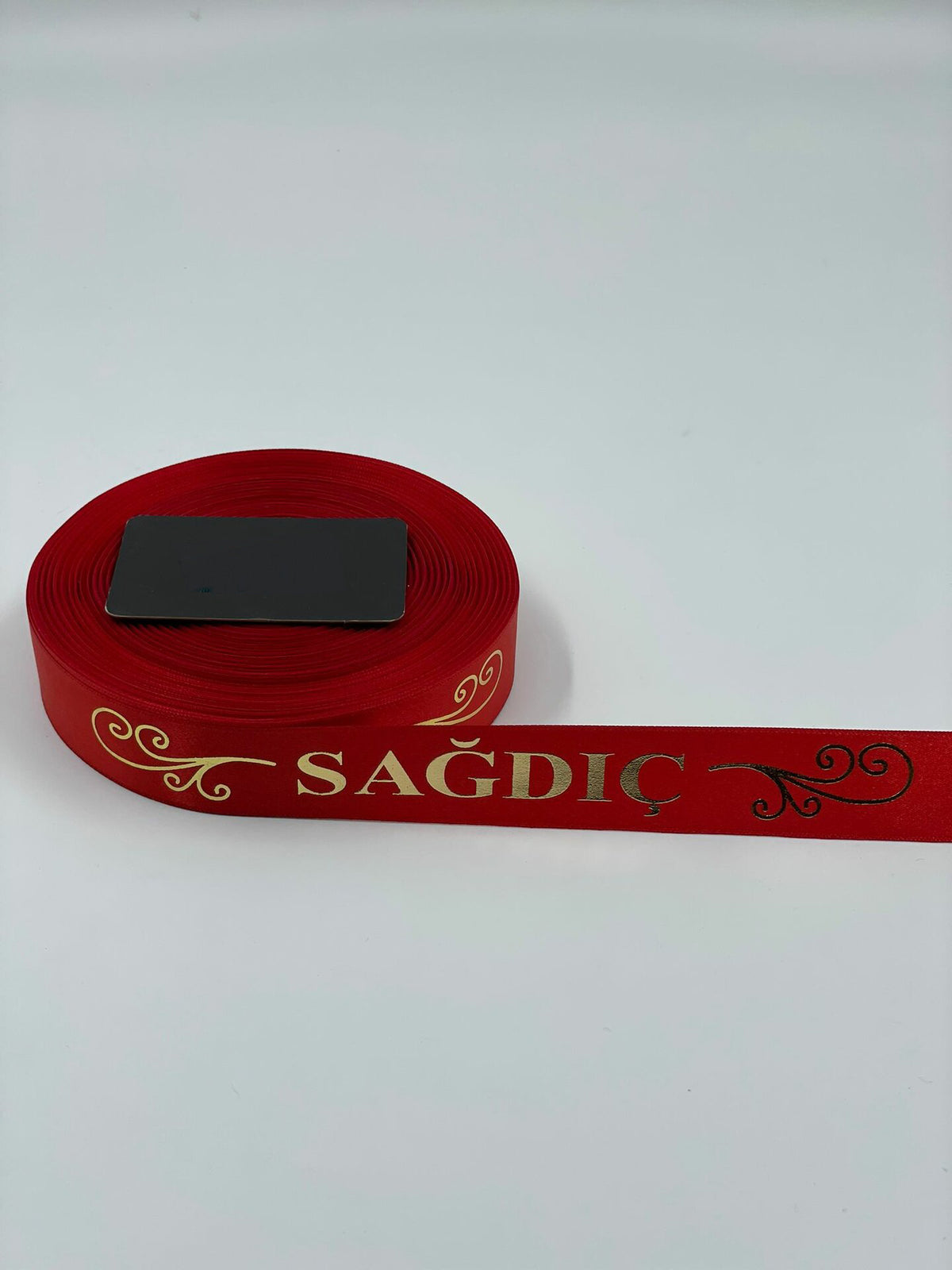 Sağdıç Baskılı Kol Kurdelesi - Kırmızı - 1 TOP - 50 METRE
