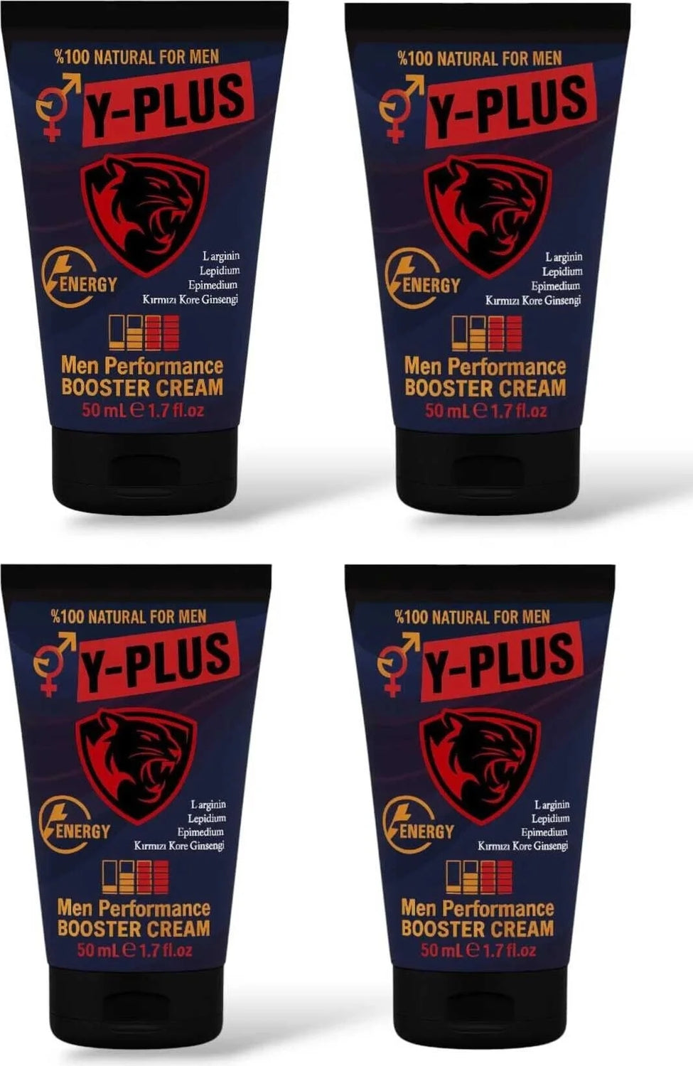 Süper Y-Plus Kırmızı Kore Ginsengli Natural Men Booster Cream 50 ml x 4 Adet