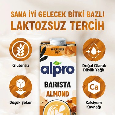 1 L Laktozsuz Vegan Barista Badem Sütü