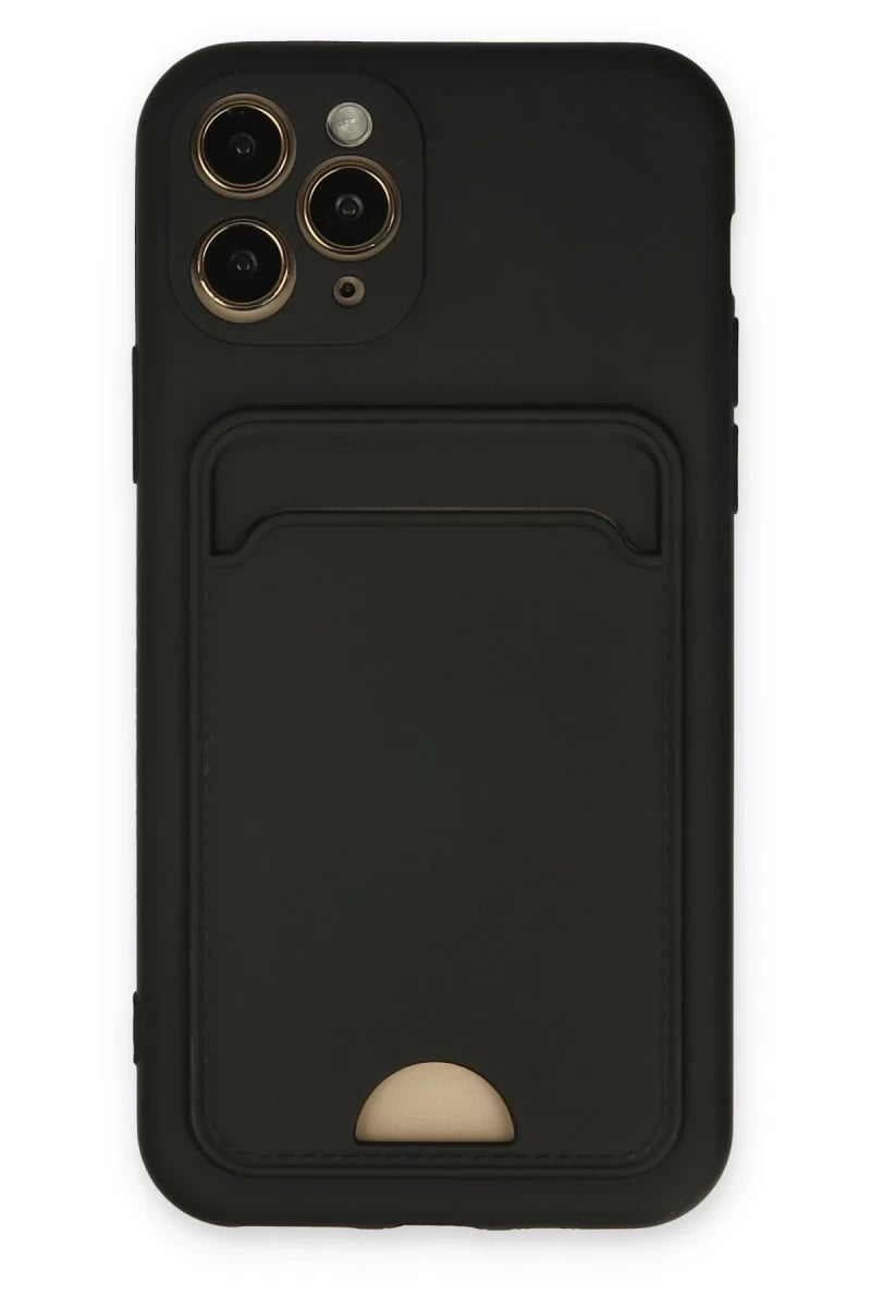 iPhone 11 Pro Kılıf Kelvin Kartvizitli Silikon - Siyah
