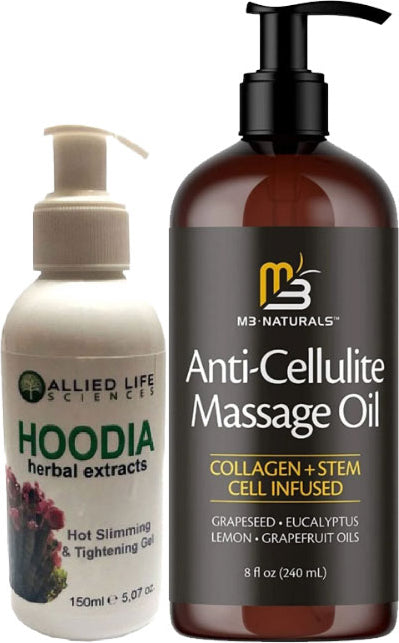 Hoodia Gel 150 ml Fazla Yağlarınıza Jel + Anti-Cellulite Massage Oil Selülitlerinize 240 ml Masaj Yağı