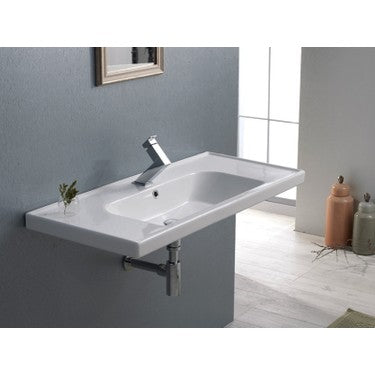 100x45 cm Etajerli Turkuaz Seramik Lavabo