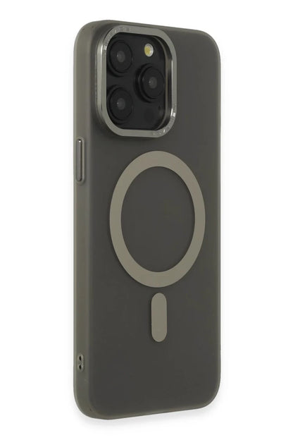 iPhone 15 Pro Max Kılıf Lodos Magneticsafe Mat Kapak - Titan Gri