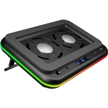 Siyah 120mm RGB Aydınlatmalı 5 Modlu 2 Fanlı Notebook Soğutucu