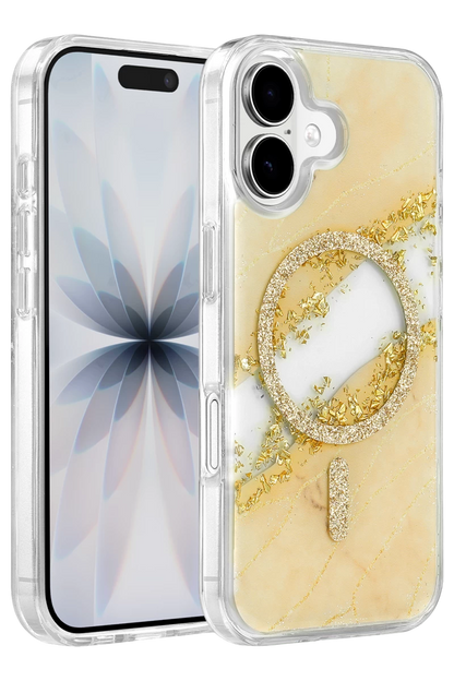 Onegif iPhone 16 Lotus Simli Magsafe Kapak - Gümüş